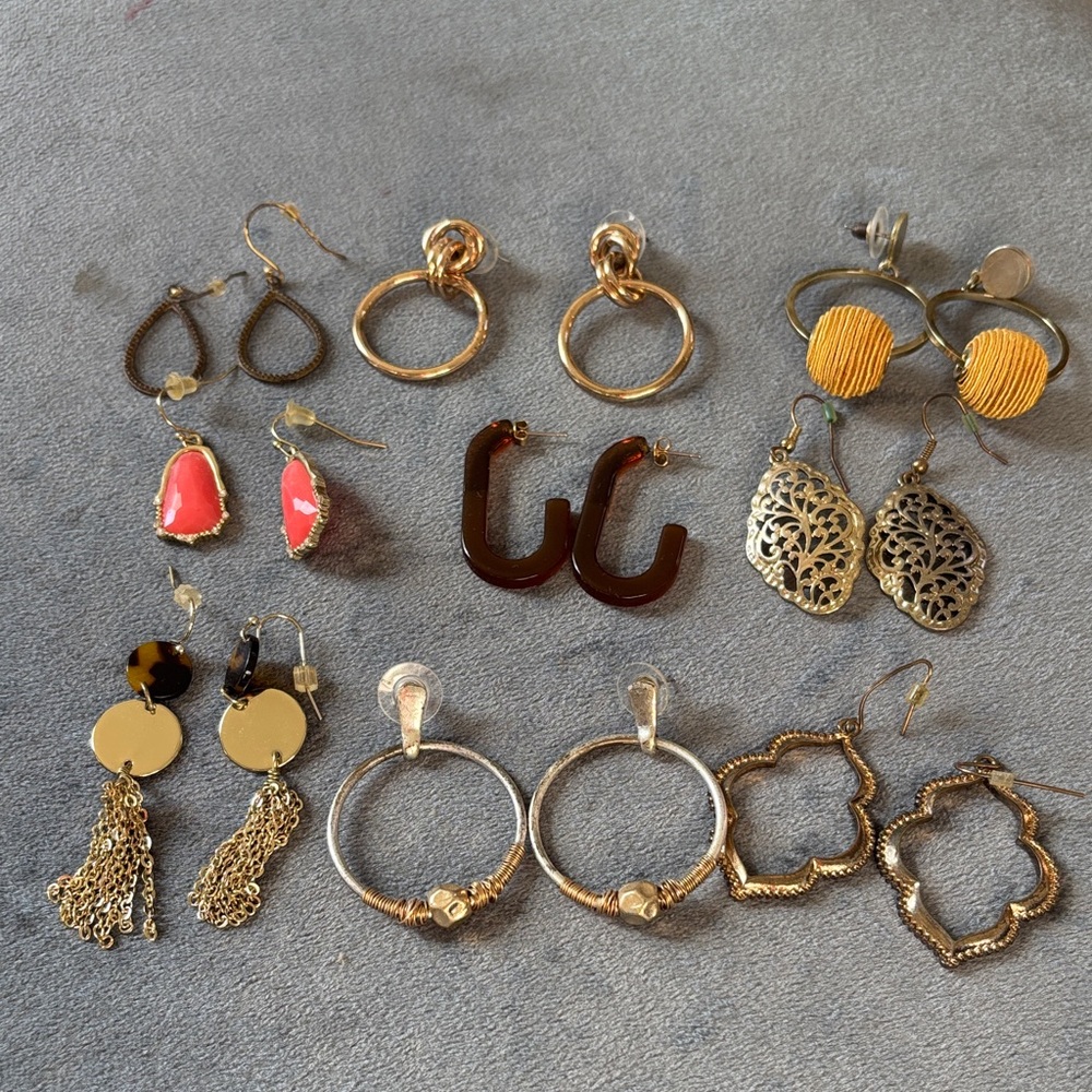 Nine (9)earring sets.